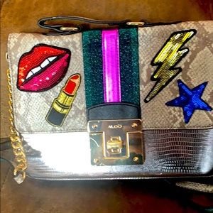 Beautiful metallic multicolor patches crossbody